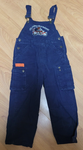 VTG Harley Davidson Motorcycles Boys Denim Jean Bib Overalls Youth 6 Nice