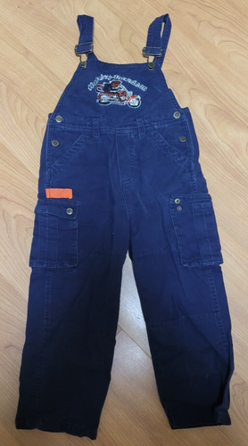 VTG Harley Davidson Motorcycles Boys Denim Jean Bib Overalls Youth 6 Nice - Picture 1 of 6