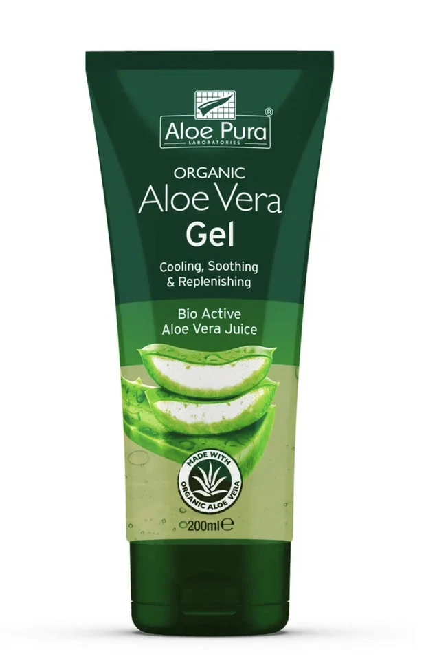 ALOE PURA LABORATORIES ALOE PURA Vitamins 100% Pure Organic Aloe Vera Gel Cooling Soothing 200 ml NEW