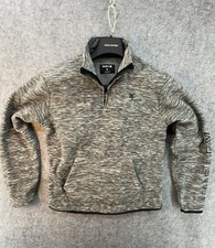 Hurley Youth Girls Size XL Sweater - 1/4 Zip, Pocket, Logo - 100 Polyester Gray