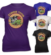 ★T-shirt femme slim fit Looney Zombie Bunny Toon Dead film de dessin animé neuf ZTG315★