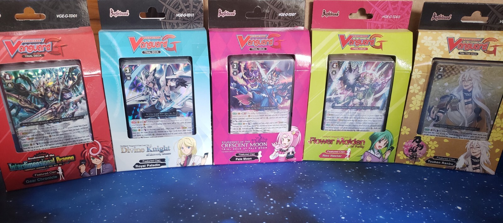 Cardfight!! Vanguard G Trial Decks Lot Of Five Different Decks, Sealed Product