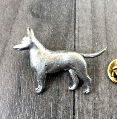 Anstecker Deutscher Schäferhund Besitzer Zinn Metall zwei Noppen Pin 40 mm 
