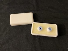 Glass Doll Eyes Hand Blown Tallina  s Pair 12mm Light Violet/Blue