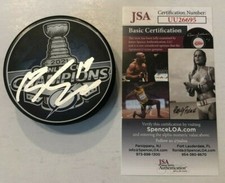 BARCLAY GOODROW SIGNED 2021 STANLEY CUP PUCK W/ CASE TAMPA BAY LIGHTNING JSA COA