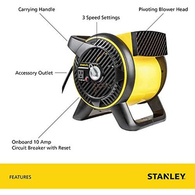 Buy STANLEY ST-310A-120 Heavy-Duty 120V 60Hz 3 Speeds Utility Blower -  Yellow online | eBay