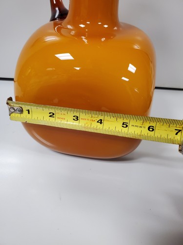 SALE! WAS 275 VTG MCM 10.75in H EMPOLI CARMEL & BUTTERSCOTCH PITCHER. HANDBLOWN - Picture 16 of 18