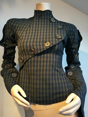 A.W.A.K.E. Unbutton Me Please Top / Langarm Bluse - Size: 40  (UR)