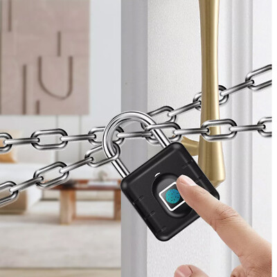 1pc Fingerprint Lock Electronic Keyless Rechargeable Lock Padlock For Suitcase O - Foto 7