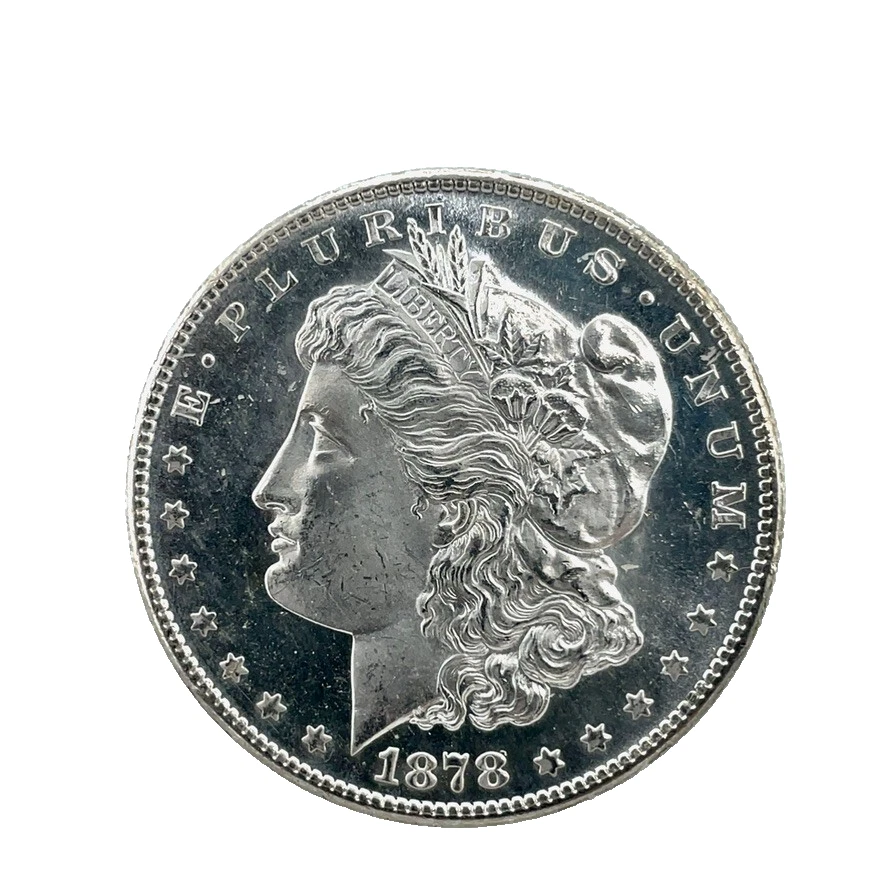 1878 S PL Proof Like Obverse Morgan Dollar GEM BU. 90% Silver $1 U.S Coin # 1958 - Image 4 of 4