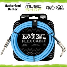 Ernie Ball 10ft Blue Flex Instrument (Guitar) Cable, Straight/Angle Ends - 6464