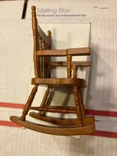 VTG DOLLHOUSE MINIATURE BEAUTIFUL BEIGE ROCKING CHAIR #1010T, NIB, MAGNIFICENT!