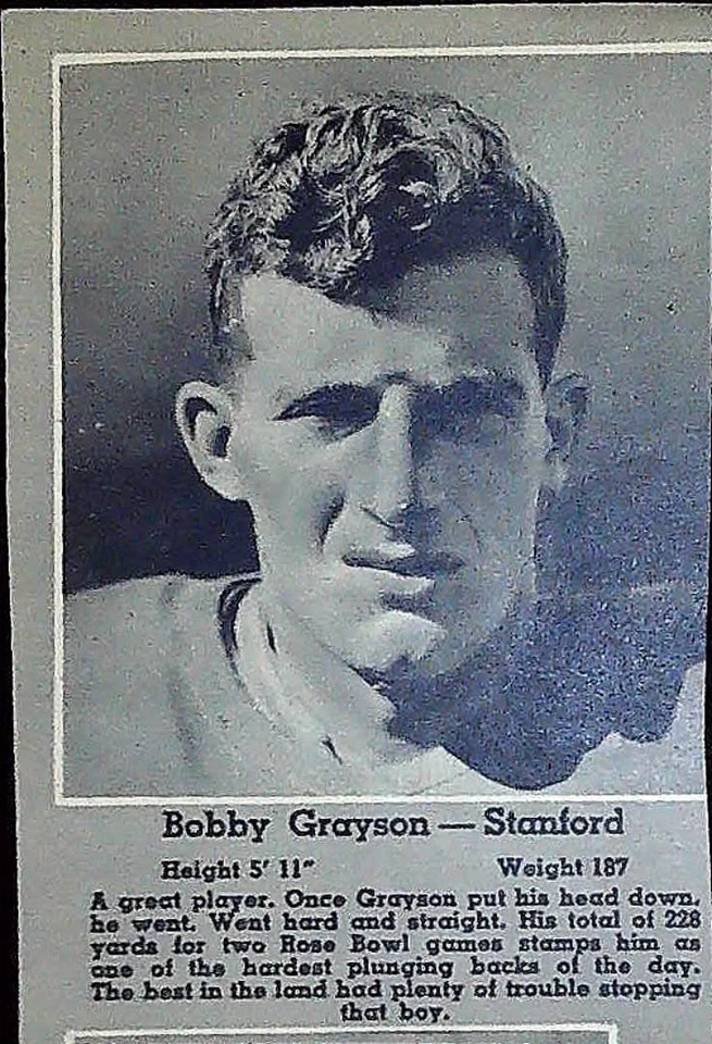 Bobby Wilson SMU Bobby Grayson Stanford 1936 Football Roto Panel Handcut Dual - Image 2 of 2