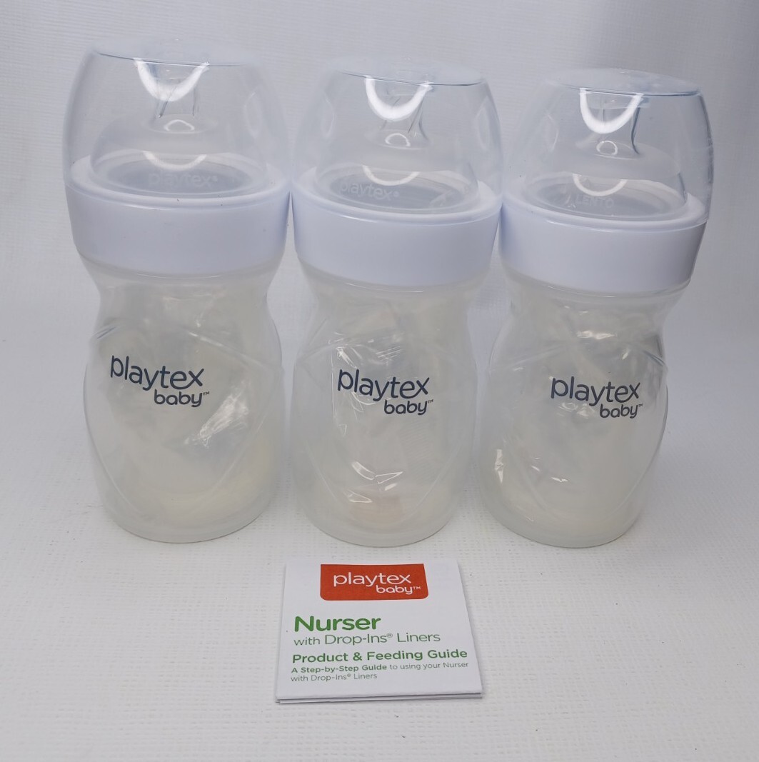 Playtex Baby Nurser Bottles With Drop-Ins Liners 4oz Bottle Lot