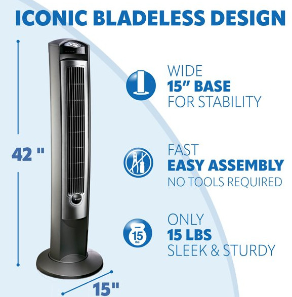 Lasko 42u0026#034; Wind Curve Oscillating Tower Fan with Nighttime Setting and  Remote | eBay