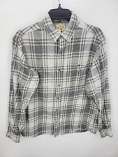 RedHead Shirt Mens Medium Gray Plaid Long Sleeve Button Up Outdoor Casual Cotton