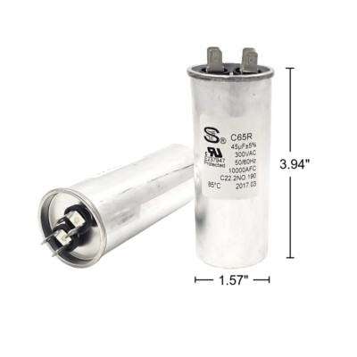 C65R 45uF 300VAC 50/60Hz 10000AFC C22.2NO.190 85 C Round Run C65R 45uF 300VAC 50/60Hz 10000AFC C22.2NO.190 85 C Round Run