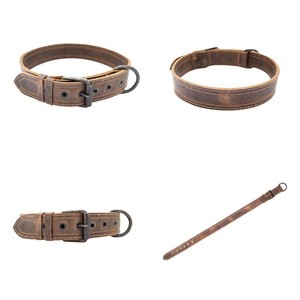 rustic leather dog collar