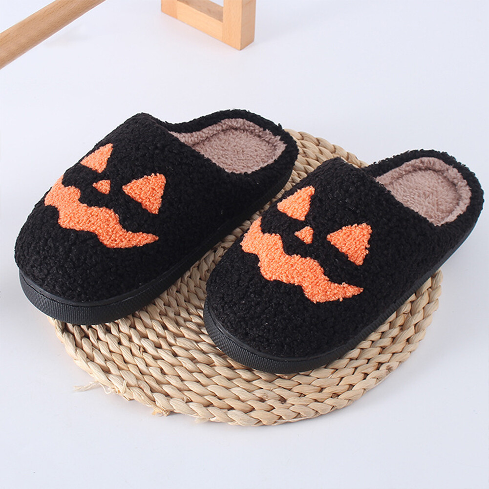 APL Halloween Zucca Peluche Pantofole Piatte Termiche Comode per Uomo