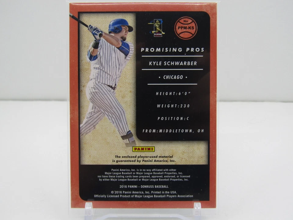 KYLE SCHWARBER 2016 DONRUSS PROMISING PROS ROOKIE PATCH! RC! CHICAGO CUBS! - Image 2 of 2