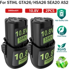 2PCS 10.8V 3AH For STIHL GTA26/HSA26/SEA20 AS2 Replacement Battery EA024006500