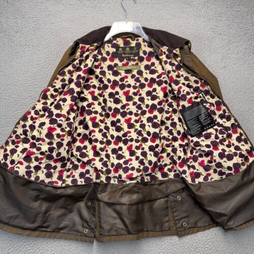 Barbour Jacke Damen Gr. 6 braun gewachste Baumwolle Bomber Landhaus Prints - Bild 15 von 17
