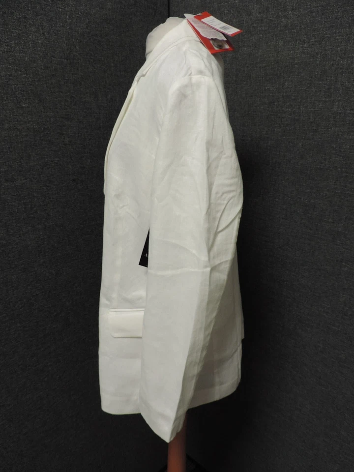 Pure Collection Longline Linen Jacket White UK 16 RRP £99 LN121 NN 02 - Image 4 of 4