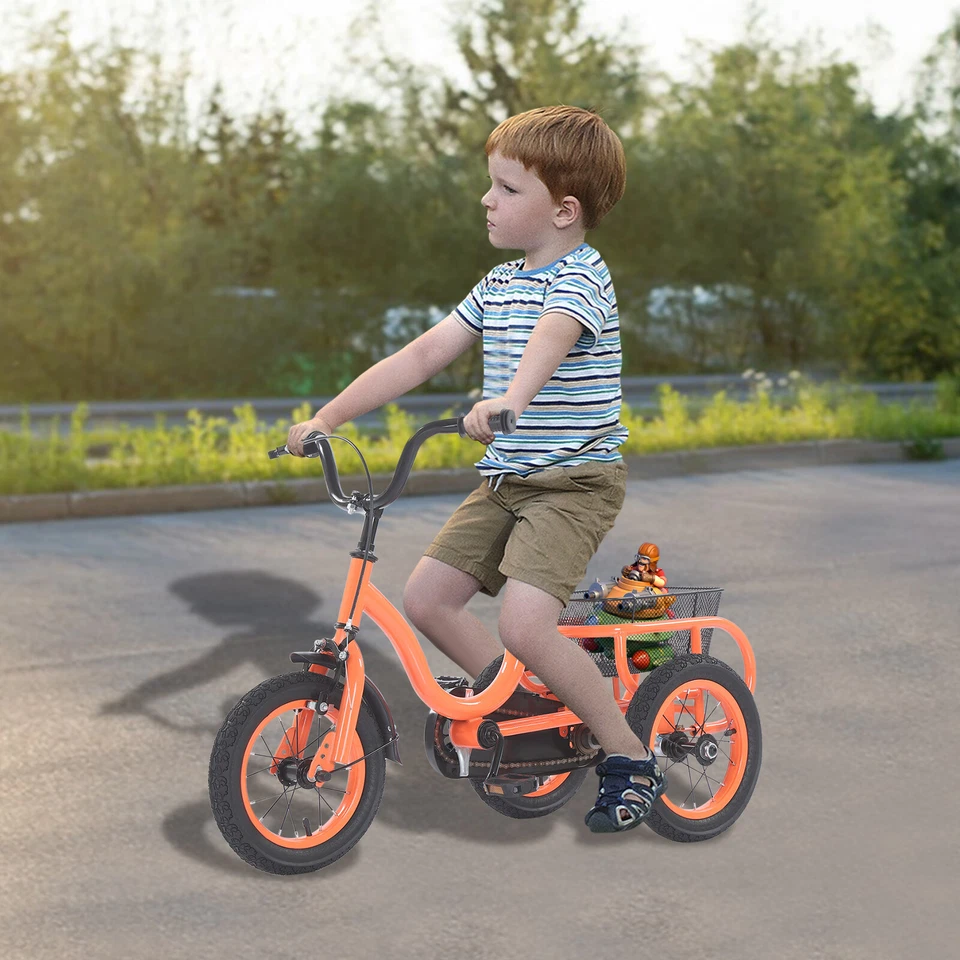Dreirad für Jungen Mädchen 3-Rad Kinder Fahrrad mit Einkaufskorb 12 Zoll DE - Bild 3 von 4