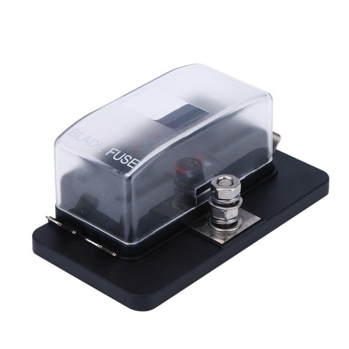 4 Way Blade Fuse Holder Box with LED Warning Light Car Fuse Holder Plastic Cover - Bild 1 von 12