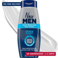 Nair Men Hair Remover Body Cream, Quick and Easy Body Hair Removal Cream for Men
