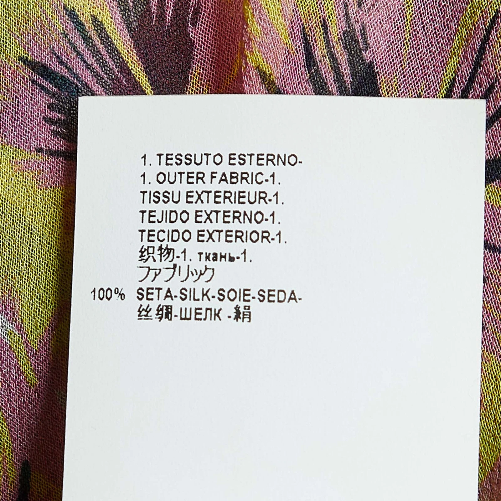 Top caftano in seta multicolore Versace Stampato a fiori L