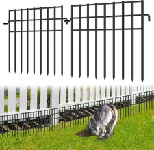 28 Panels Animal Barrier Fence, 13in(H) x 28.4ft(L) Metal Ground Defense Border 