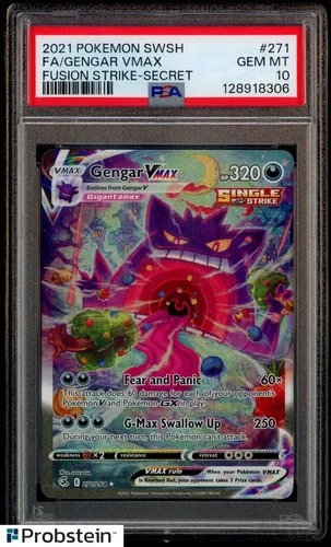 2021 Pokemon SWSH Fusion Strike Secret #271 FA Gengar VMax PSA 10 GEM MINT