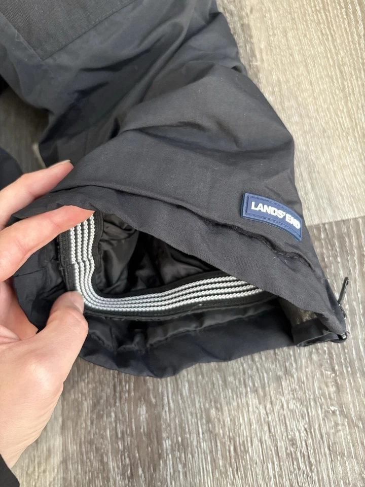 EUC Lands End Squall Iron Knee Snow Bibs Size 10 Black Pants Youth Girls Boys - Image 4 of 4