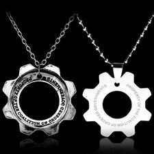 Juego Gears of War Collar Acero Inoxidable Reactor Collar Abanicos Joyería.