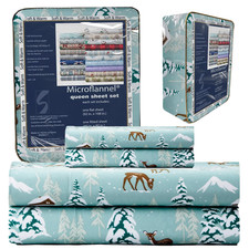 Thermee Micro Flannel Sheets Set Queen-Size Sheet Set Having 18 Deep Pocket
