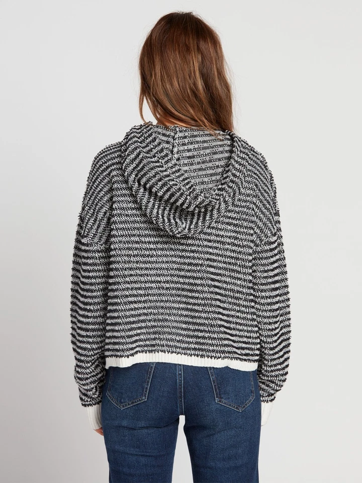 Volcom Broken Letters Hooded Sweater Black White Large Hoodie Sweatshirt - Image 2 of 4