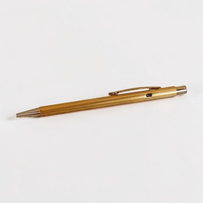 Vintage Japan Gold Tone Slim Ballpoint Pen Side Click Retractable Office Desk