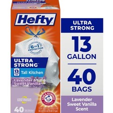 Ultra Strong 13 Gallon Trash Bags Tall Kitchen Trash Bags White Lavender  Sweet