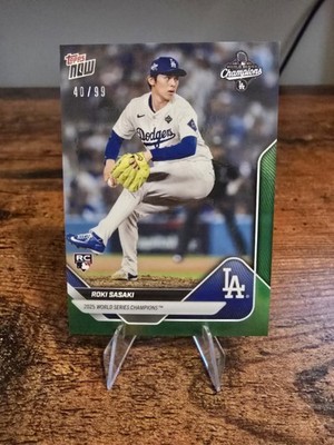   2025 Roki Sasaki Topps Now World Series Green Foil /99