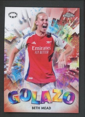 2025 BETH MEAD 40/50 TOPPS CHROME UEFA WOMEN S CHAMPIONS LEAGUE GOLAZO