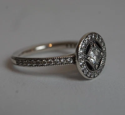 Pandora Sterling Silber Vintage Allure CZ Ring mit Zirkonia 191006CZ Gr. 50 - Bild 1 von 4