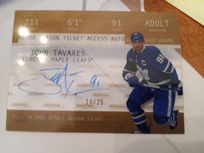 2024 UD Credentials Update 1997 Season Ticket Acetate 10/25 John Tavares  Auto