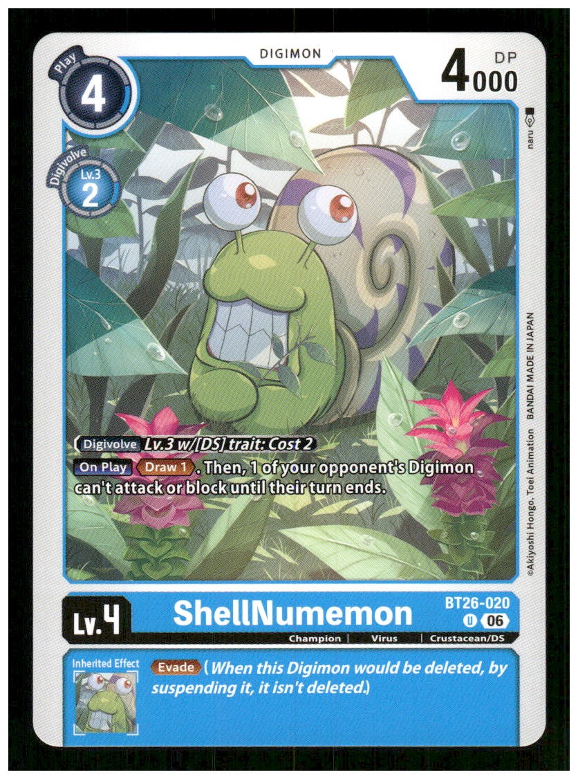 ShellNumemon BT26-020 U Uncommon Timeless Bonds Digimon Near Mint
