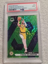 Tyrese Haliburton 2024-25 Mosaic Neon Green Fast Break 2/5 PSA 9 Mint Pop 1
