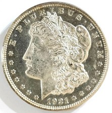 1921-S Rare Date Morgan Dollar Ch / Gem BU PL , Light Cameo Proof-like