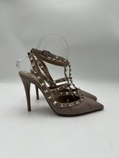 Women’s VALENTINO GARAVANI Rockstud 100mm leather pumps Color Beige Size 37