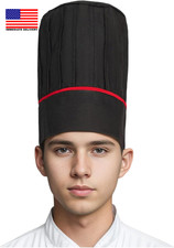 Tall Chef Hat Adult Adjustable Elastic Baker BBQ Grill Kitchen Cooking Chef Cap