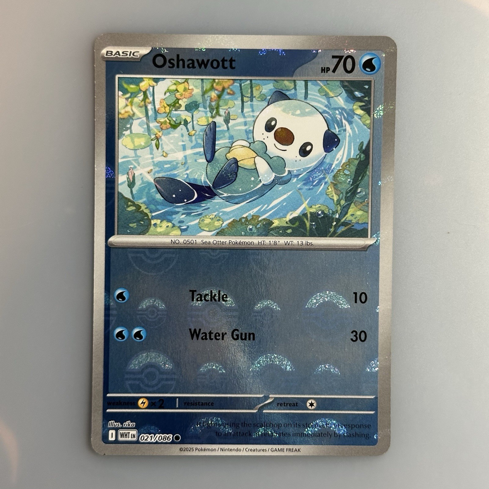 Oshawott 021/086 Poke Ball Holo Pattern SV: White Flare Pokémon TCG Card - NM