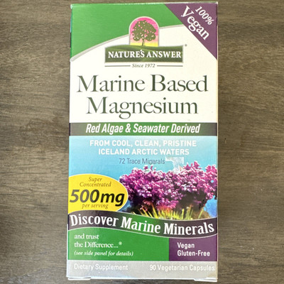 Nature's Answer Marine Based Magnesium 500mg Vegan Gluten-Free 90 Veg Caps